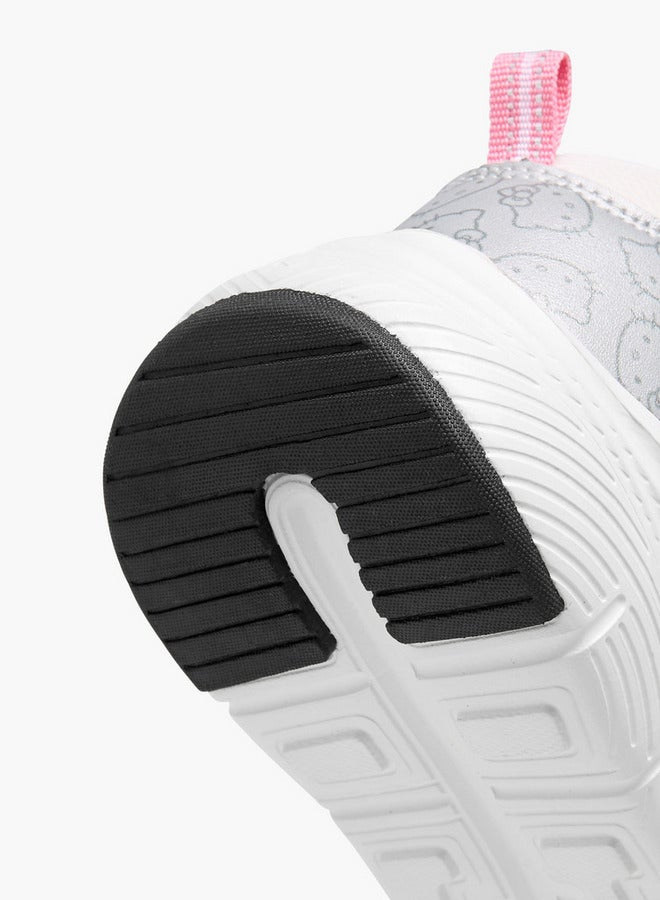 Hello Kitty Printed Sneakers with Hook and Loop Closure - Image 4