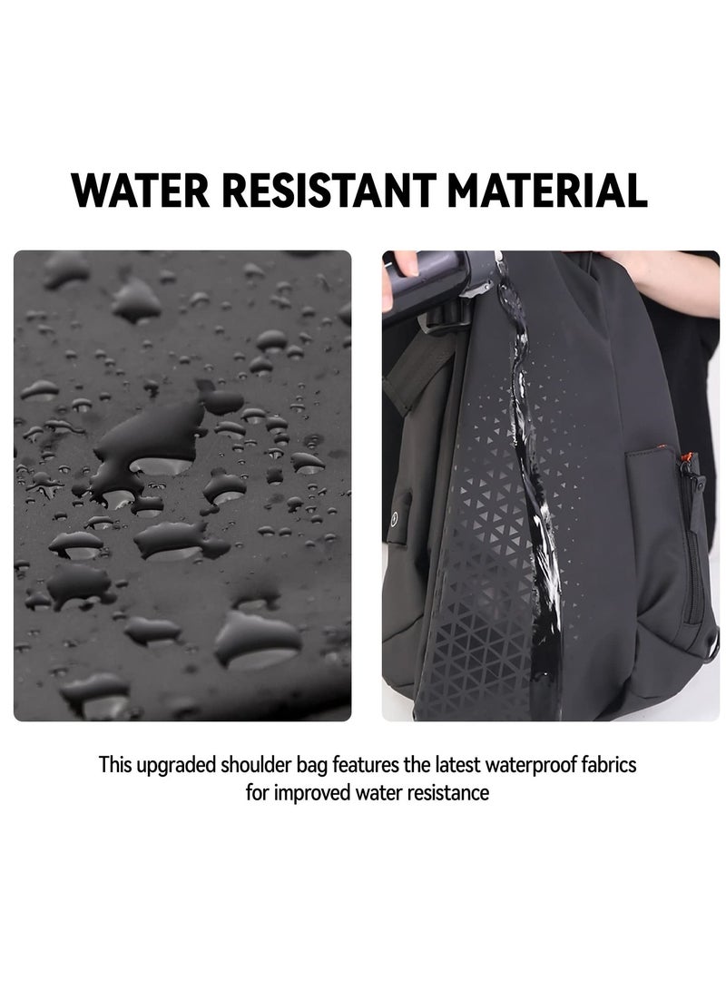 KASTWAVE Anti-Theft Crossbody Sling Bag for Men Women,Small Backpack One Shoulder Bag, Chest Bag Sling Backpack Water Resistant(Black) - Image 5
