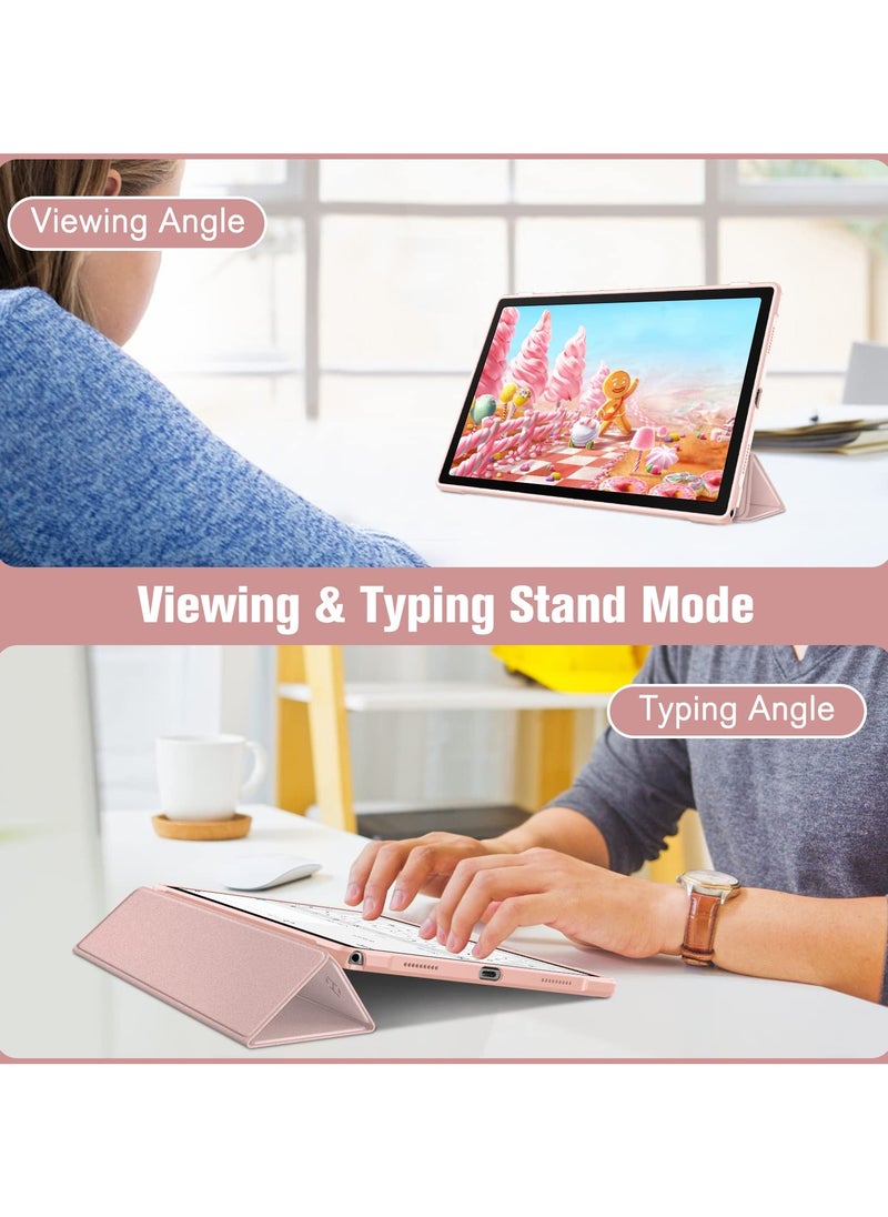Generic - Case Samsung Galaxy Tab A8 10.5 Inch (SM X200/X205/X207) Clear Shockproof Back Cover Built-in Pencil Holder Auto Sleep/Wake (pink) - Image 1