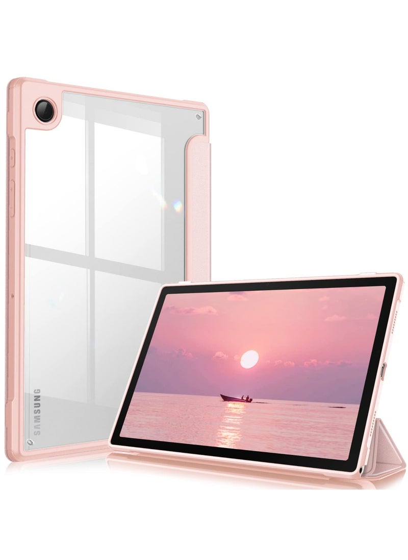 Generic - Case Samsung Galaxy Tab A8 10.5 Inch (SM X200/X205/X207) Clear Shockproof Back Cover Built-in Pencil Holder Auto Sleep/Wake (pink) - Image 1