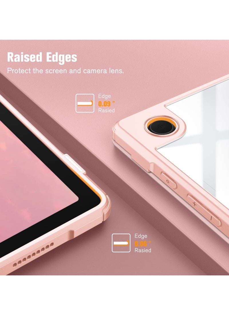 Generic - Case Samsung Galaxy Tab A8 10.5 Inch (SM X200/X205/X207) Clear Shockproof Back Cover Built-in Pencil Holder Auto Sleep/Wake (pink) - Image 1