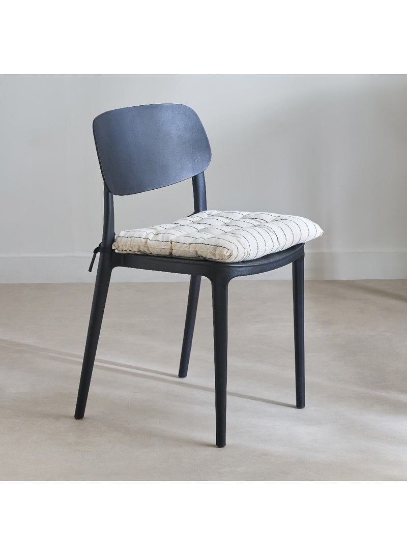 Home Box Noir Stripe Chair Pad 40 x 40 cm  - Image 2