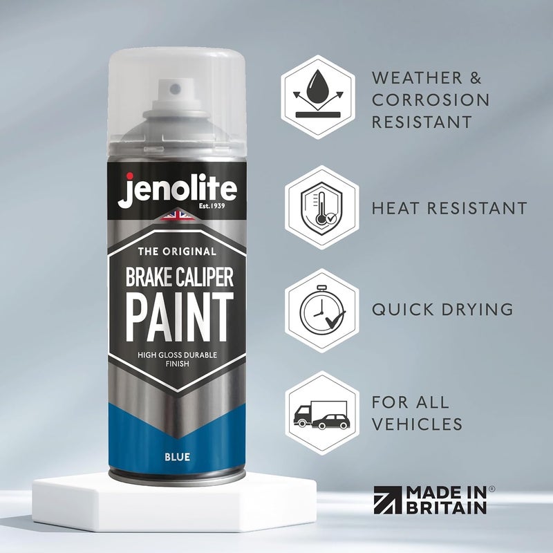 JENOLITE Brake Caliper Paint | BLUE | Restore & Transform Car Brake Calipers | RAL 5017 | 400ml (13.5fl oz) - Image 1