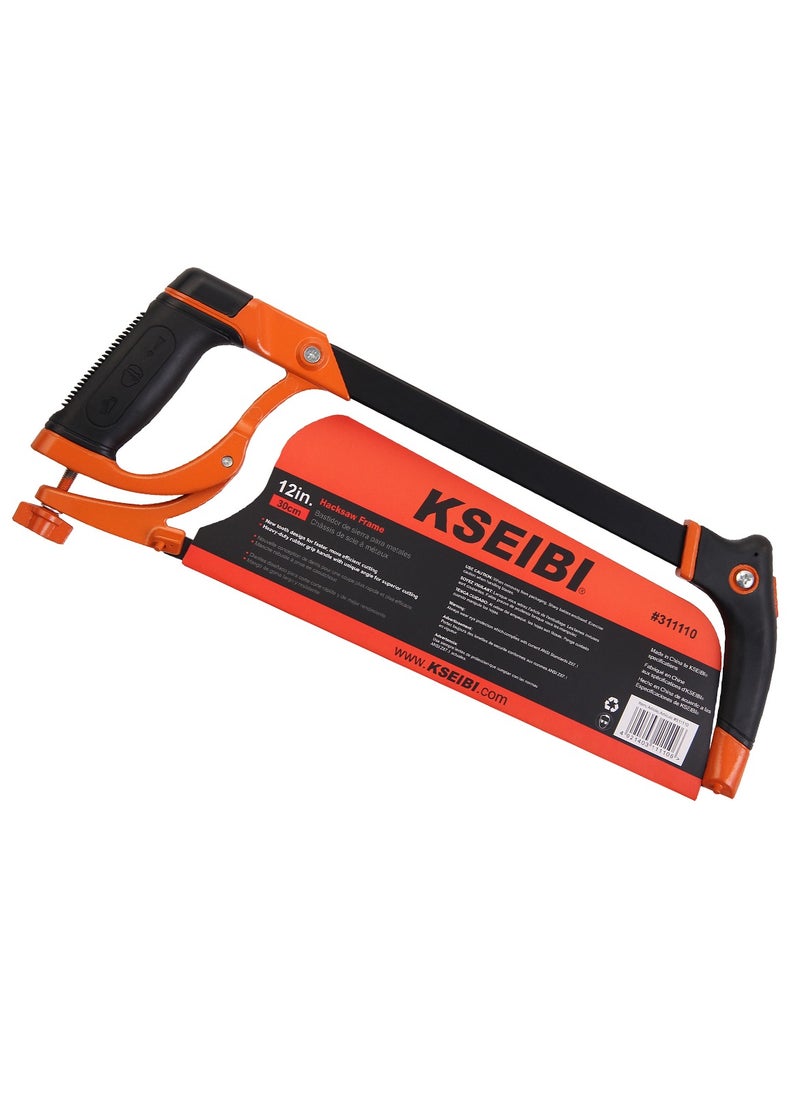 KSEIBI Hacksaw Frame Heavy Duty with Progrip Handle, Size 12" 560mm, Adjustable Hand Saw with High-Carbon Steel Blade for Steel Pipe Cutting, PVC, Carpentry or Woodworking.  - Image 2