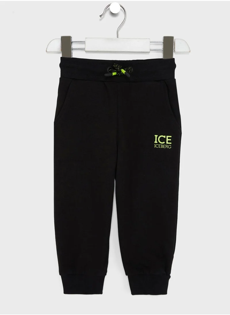 Ice Iceberg Kids Logo Patch Sweatpants