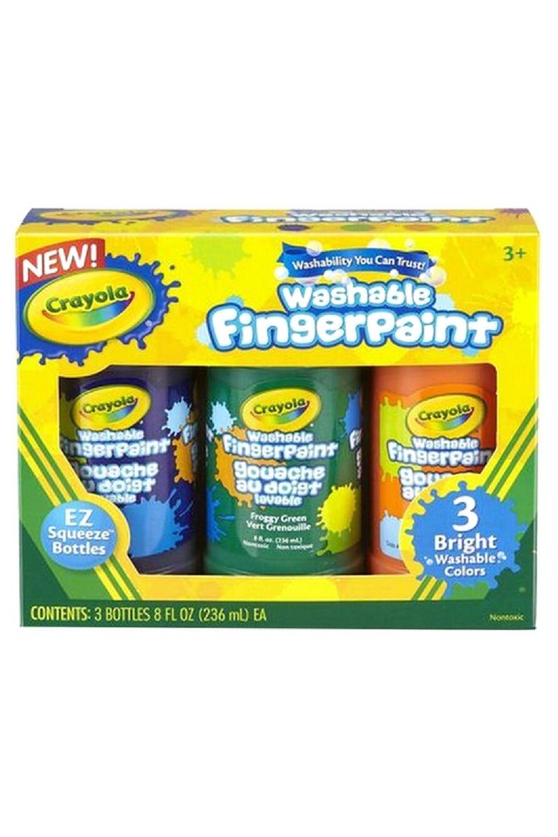 Crayola 3-Piece Washable Fingerpaint Set in EZ Squeeze Bottles Multicolor