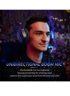 BINNUNE Wireless Gaming Headset with Noise Cancelling Microphone for PC PS4 PS5, 2.4G Headset with Mic for Laptop Computer  - Image 4