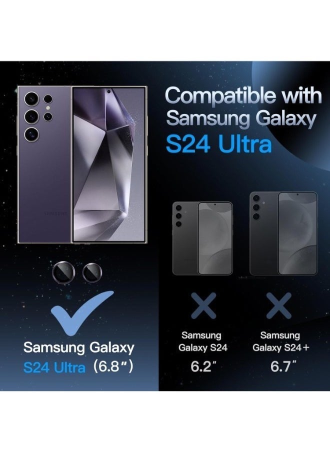 wexon - Camera Lens Protector for Samsung Galaxy S24 Ultra  Single Ring Cover 9H Tempered Glass HD - Purple - Image 1