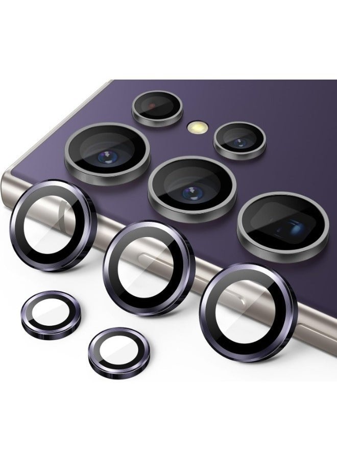 wexon - Camera Lens Protector for Samsung Galaxy S24 Ultra  Single Ring Cover 9H Tempered Glass HD - Purple - Image 1