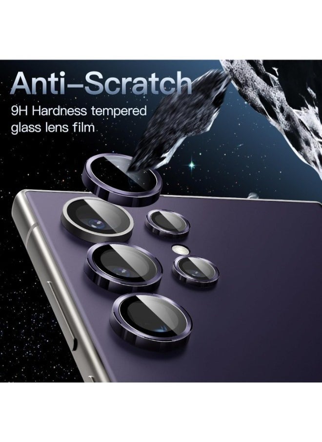 wexon - Camera Lens Protector for Samsung Galaxy S24 Ultra  Single Ring Cover 9H Tempered Glass HD - Purple - Image 1