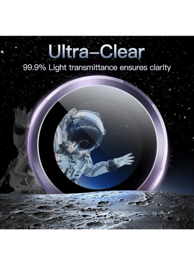wexon - Camera Lens Protector for Samsung Galaxy S24 Ultra  Single Ring Cover 9H Tempered Glass HD - Purple - Image 1