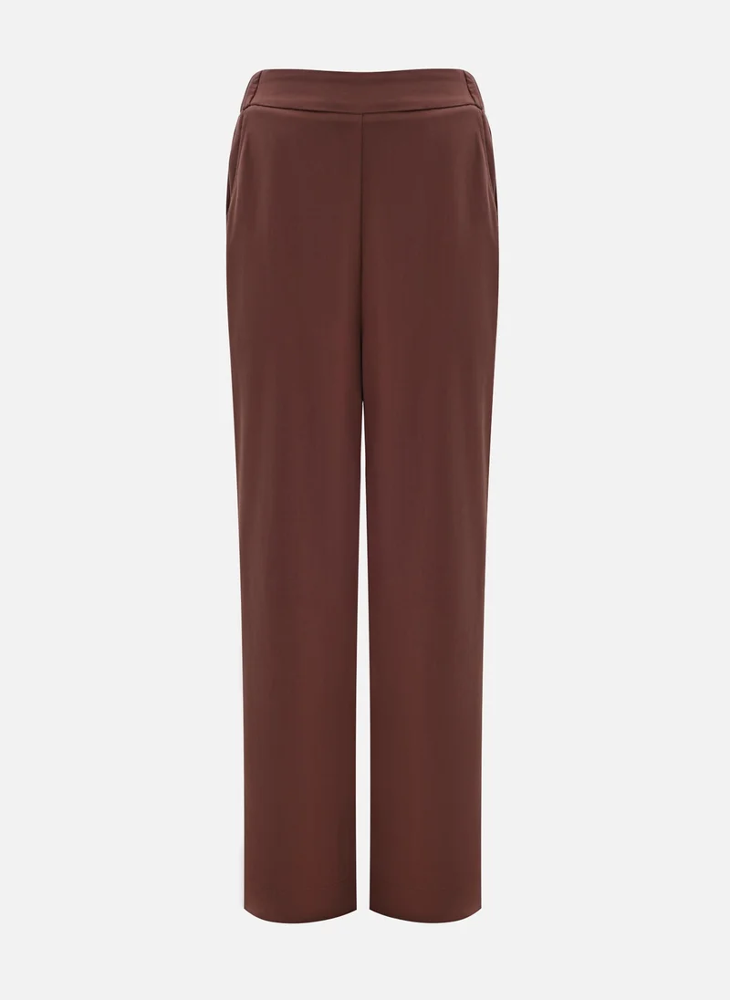 ليتشي سروال مستقيم ذو حزام خصر مطاطي