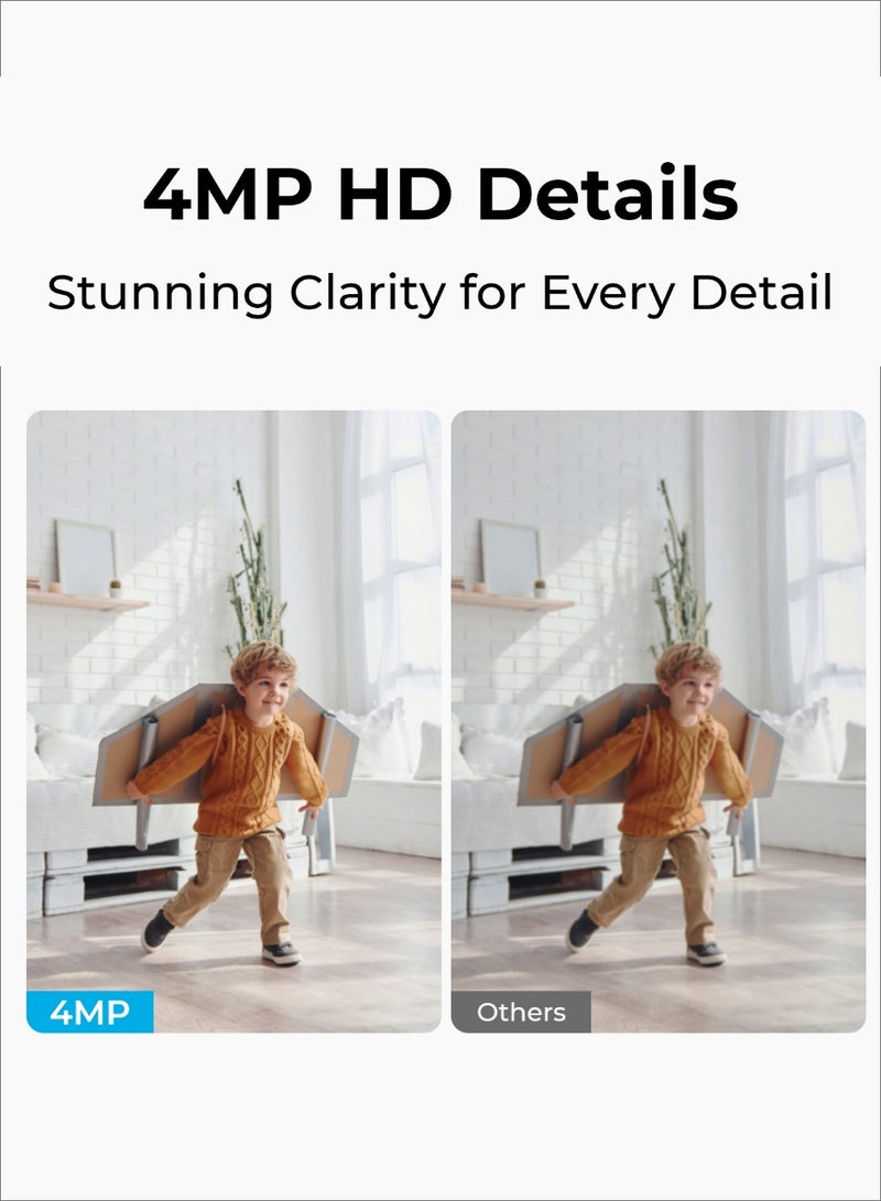 reolink Indoor 2K Pan-Tilt Security Camera, 4MP Plug-in Pet Camera with 2.4/5GHz WiFi, 360° Baby/Dog Monitor, Person/Pet Detection, Night Vision, 2 Way Audio, E1 Pro - Image 2
