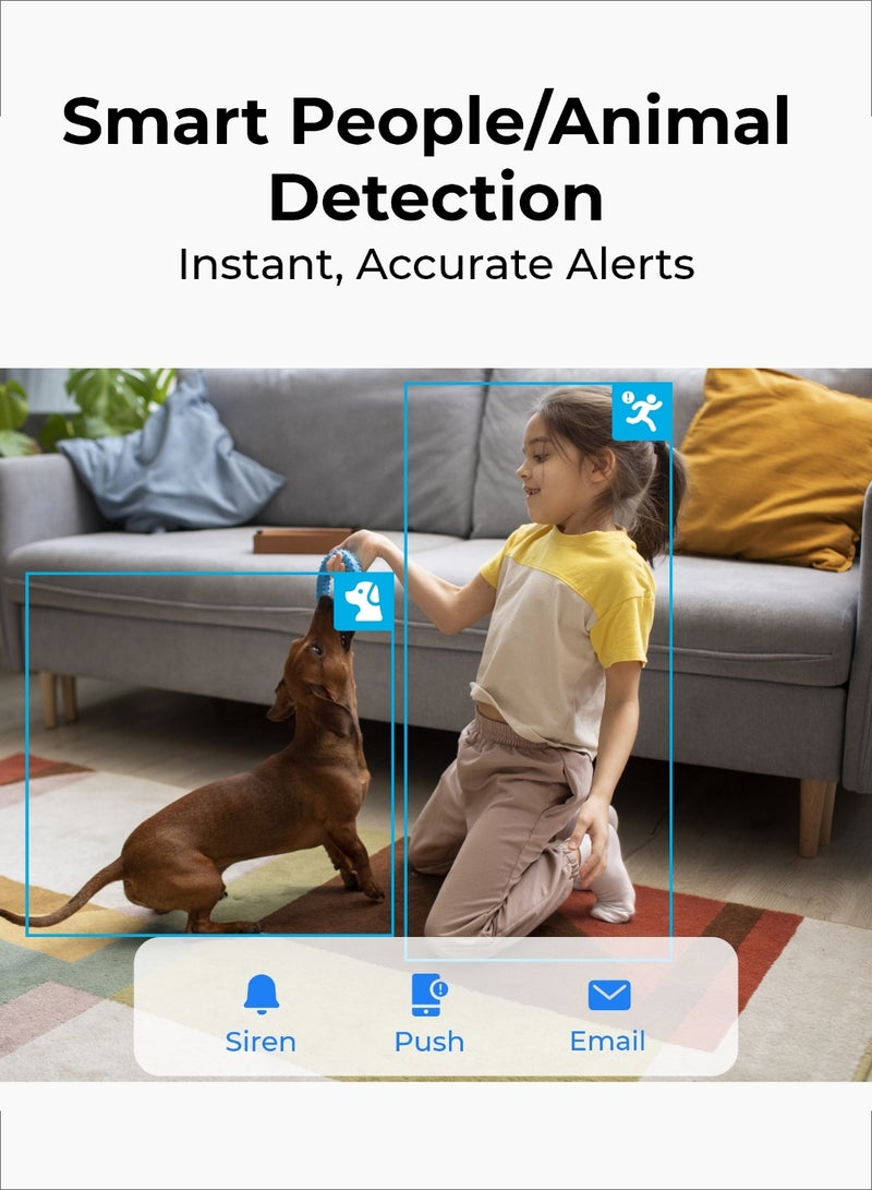 reolink Indoor 2K Pan-Tilt Security Camera, 4MP Plug-in Pet Camera with 2.4/5GHz WiFi, 360° Baby/Dog Monitor, Person/Pet Detection, Night Vision, 2 Way Audio, E1 Pro - Image 5