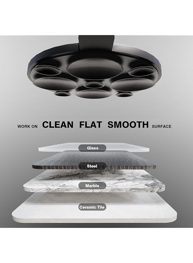 KASTWAVE Magnetic Suction Cup Phone Mount, 20Mm Sticky Phone Grip Holder, Silicone Adhesive Mount For With Metal Ring, Hands-Free For Makeup, Shower, Tiktok, Selfie Video, Black - Image 5