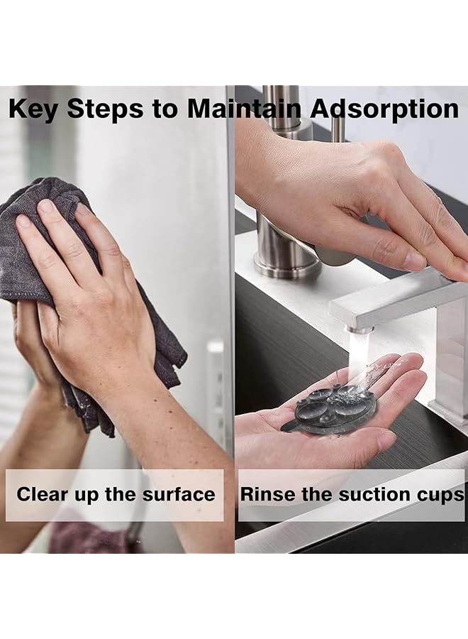 KASTWAVE Magnetic Suction Cup Phone Mount, 20Mm Sticky Phone Grip Holder, Silicone Adhesive Mount For With Metal Ring, Hands-Free For Makeup, Shower, Tiktok, Selfie Video, Black - Image 3