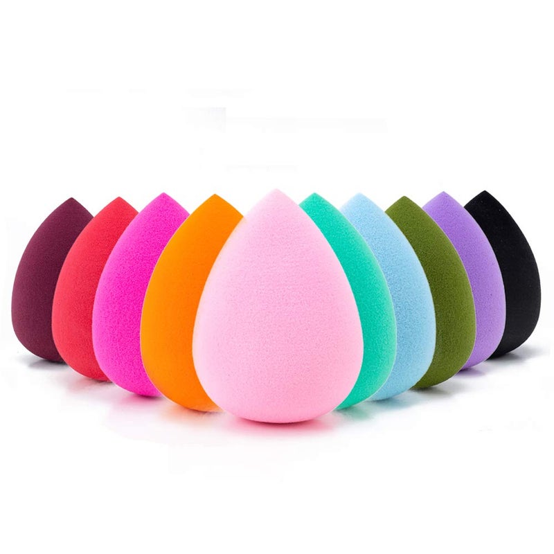 AJOKE 10 Pcs Perfect Makeup Sponge Set Blender Flawless for Liquid, Multi-colored Beauty Makeup Sponges - Image 1