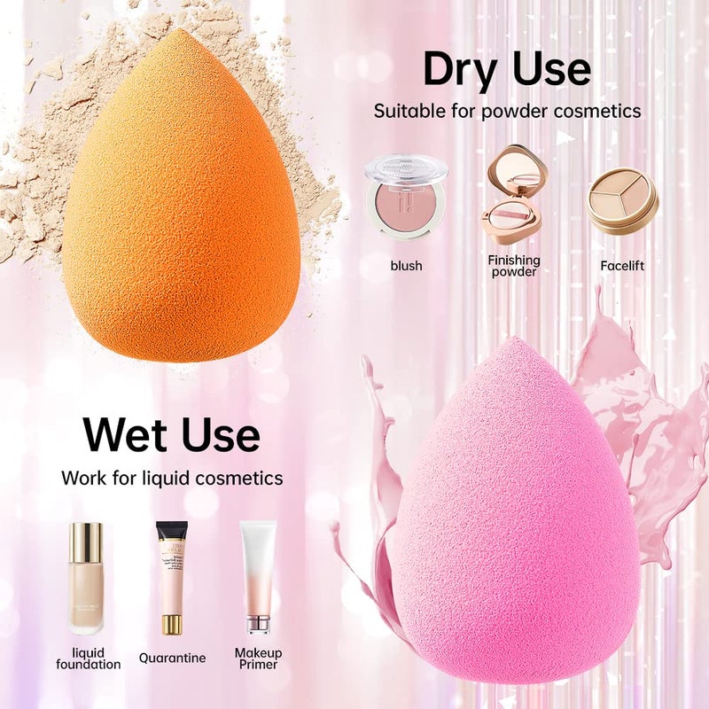 AJOKE 10 Pcs Perfect Makeup Sponge Set Blender Flawless for Liquid, Multi-colored Beauty Makeup Sponges - Image 5