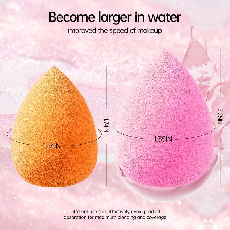 AJOKE 10 Pcs Perfect Makeup Sponge Set Blender Flawless for Liquid, Multi-colored Beauty Makeup Sponges - Image 4