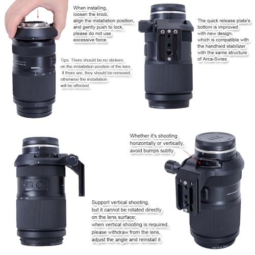 iShoot Tripod Mount Ring Lens Collar Compatible with Tamron 70-180mm f/2.8 Di III VC VXD G2 A065 E-Mount, Support Holder Bracket Arca-Swiss Fit Quick Release Plate for Arca Fit Head Clamp & Stabilizer - Image 4