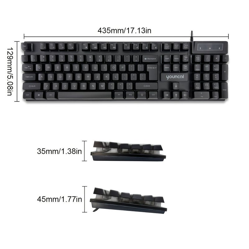 Multi Color Backlit Wired Gaming Keyboard QWERTY 104 Key 19 Key Conflict Free Ergonomic Design Model K8 - Image 5