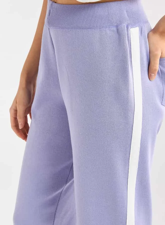 Splash FAV Panelled Joggers with Ribbed Waistband and Pockets