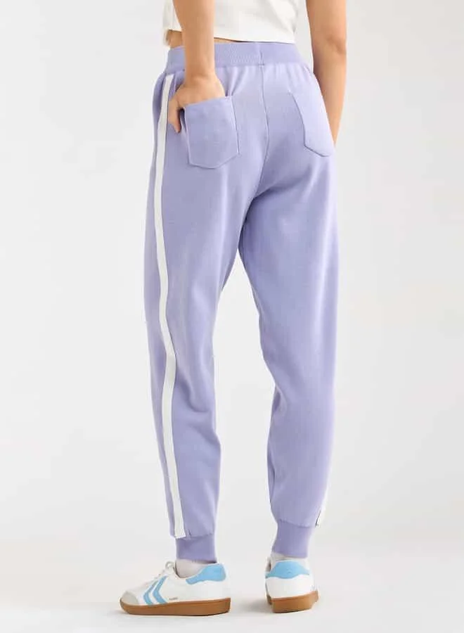 Splash FAV Panelled Joggers with Ribbed Waistband and Pockets