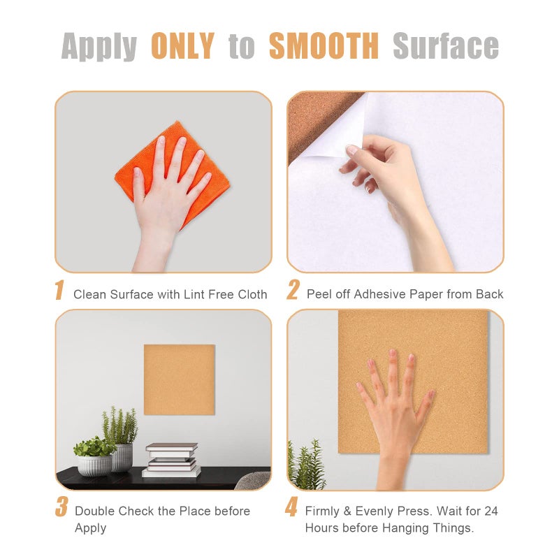 Aitakatta 8x8 inches Mini Cork Board Tiles Bulletin Board, 1/5" Thick Small Square Cork Boards for Walls, Self-Adhesive Cork Tiles for Home, Office, School, Bulletin Board Decorations(5mm,2pc) - Image 4