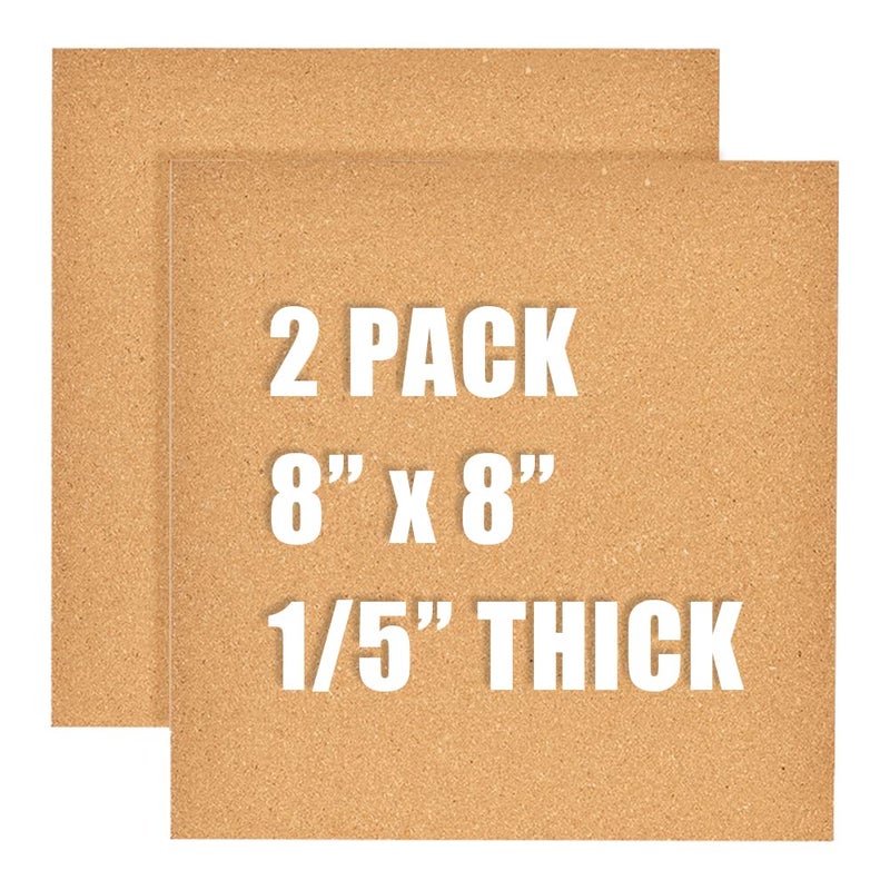 Aitakatta 8x8 inches Mini Cork Board Tiles Bulletin Board, 1/5" Thick Small Square Cork Boards for Walls, Self-Adhesive Cork Tiles for Home, Office, School, Bulletin Board Decorations(5mm,2pc) - Image 1