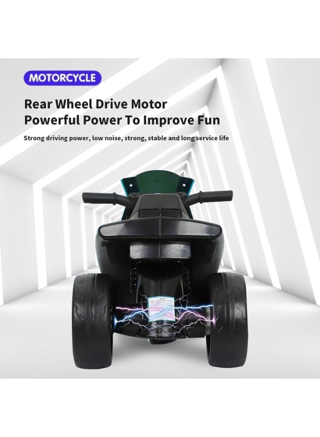 AS 6V Battery Powered Kids Electric Motorcycle with LED Headlights, Music, Pedal, Spring Suspension System, 3 Wheels, Gift for Boys and Girls - Image 2