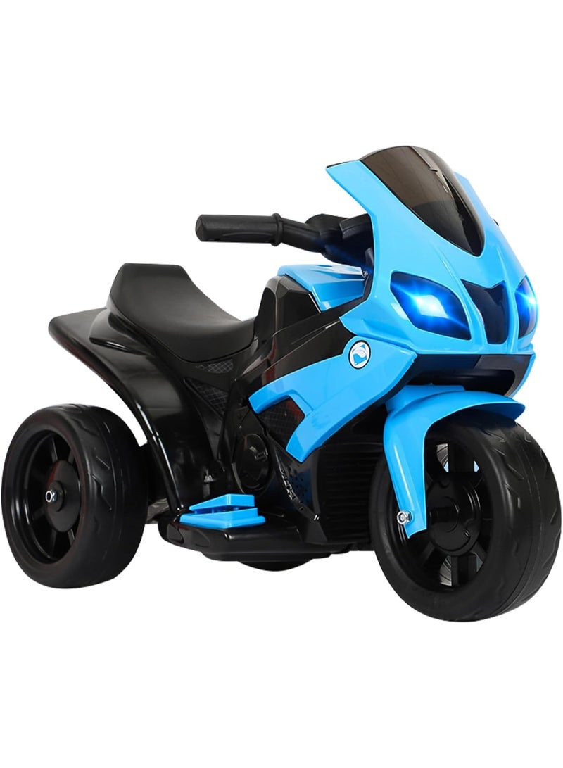 AS 6V Battery Powered Kids Electric Motorcycle with LED Headlights, Music, Pedal, Spring Suspension System, 3 Wheels, Gift for Boys and Girls - Image 1