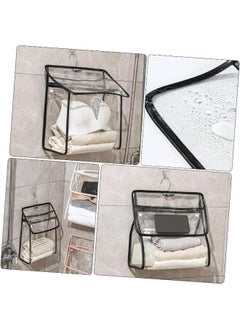 Generic Bathroom Waterproof Bag Hanging Toiletry Bag Hanging Transparent Bag Hanging Shower Clear Clothing Storage Bags Clothing Organizer PVC Wall Hanging Size: 40*37.5*12cm  - Image 4