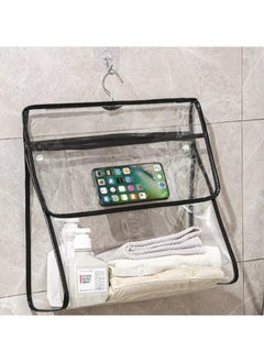 Generic Bathroom Waterproof Bag Hanging Toiletry Bag Hanging Transparent Bag Hanging Shower Clear Clothing Storage Bags Clothing Organizer PVC Wall Hanging Size: 40*37.5*12cm  - Image 1