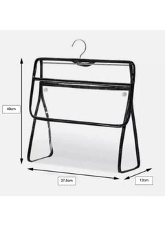 Generic Bathroom Waterproof Bag Hanging Toiletry Bag Hanging Transparent Bag Hanging Shower Clear Clothing Storage Bags Clothing Organizer PVC Wall Hanging Size: 40*37.5*12cm  - Image 2