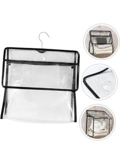Generic Bathroom Waterproof Bag Hanging Toiletry Bag Hanging Transparent Bag Hanging Shower Clear Clothing Storage Bags Clothing Organizer PVC Wall Hanging Size: 40*37.5*12cm  - Image 3