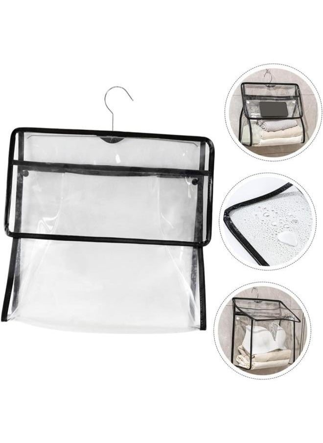 Bathroom Waterproof Bag Hanging Toiletry Bag Hanging Transparent Bag Hanging Shower Clear Clothing Storage Bags Clothing Organizer PVC Wall Hanging Size: 40*37.5*12cm  - Image 3