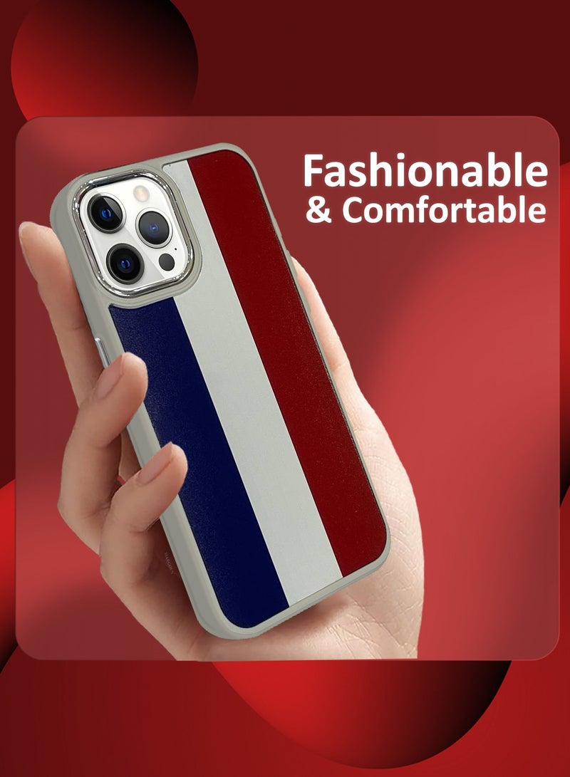 For iPhone 12 Pro Max Case Hard PC Protective Cover – Slim Shockproof Back Cover with Raised edges Camera Protection - France Flag Titanium - Image 4