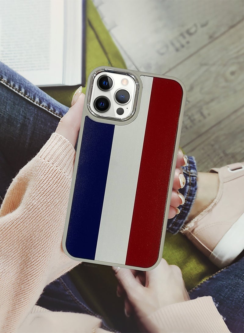 For iPhone 12 Pro Max Case Hard PC Protective Cover – Slim Shockproof Back Cover with Raised edges Camera Protection - France Flag Titanium - Image 5