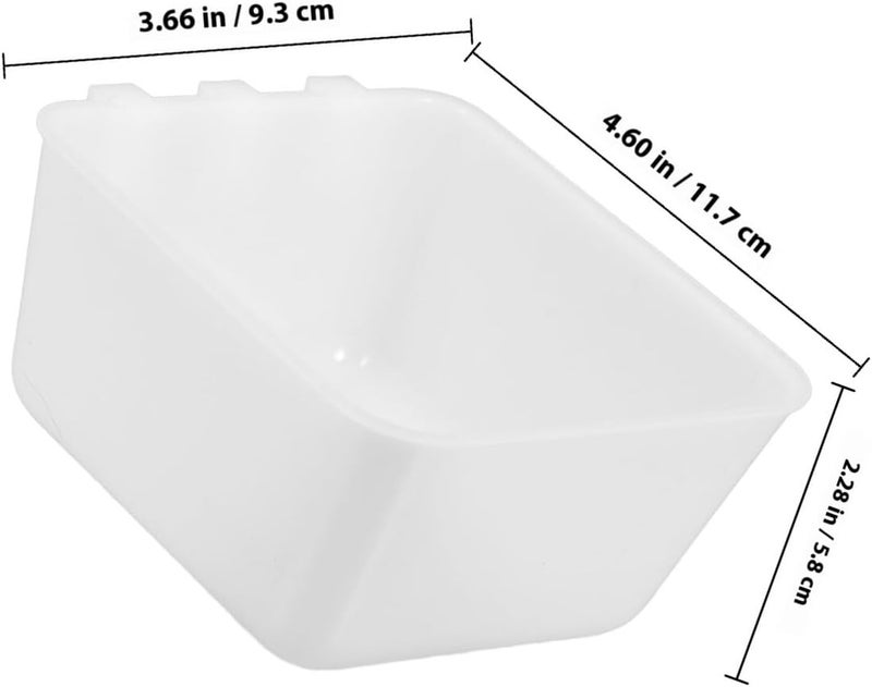 BESTonZON 8pcs Poultry Watering Cups and Parrot Feeder Dish Cups White Plastic 12.5x9.5x6cm Hanging Bird Cage Feeders for Small Birds and Chickens - Image 2