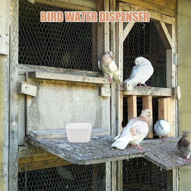 BESTonZON 8pcs Poultry Watering Cups and Parrot Feeder Dish Cups White Plastic 12.5x9.5x6cm Hanging Bird Cage Feeders for Small Birds and Chickens - Image 5