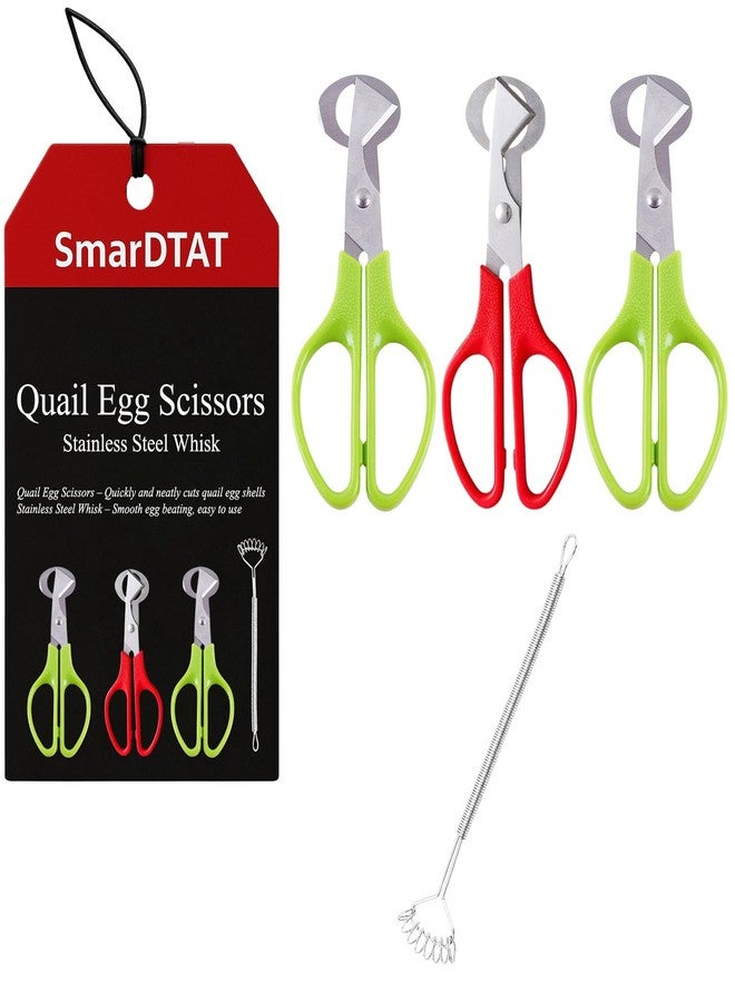 مقص بيض السمان، فاصل صفار البيض، مضرب بيض من الفولاذ المقاوم للصدأ (3 قطع) - Image 1