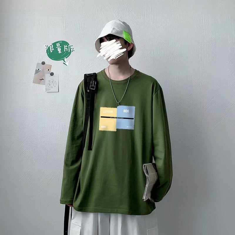 Spring and autumn men's long sleeve T-shirt 2025 super fire Korean fashion printing handsome men's base shirt a generation of hair - Image 5