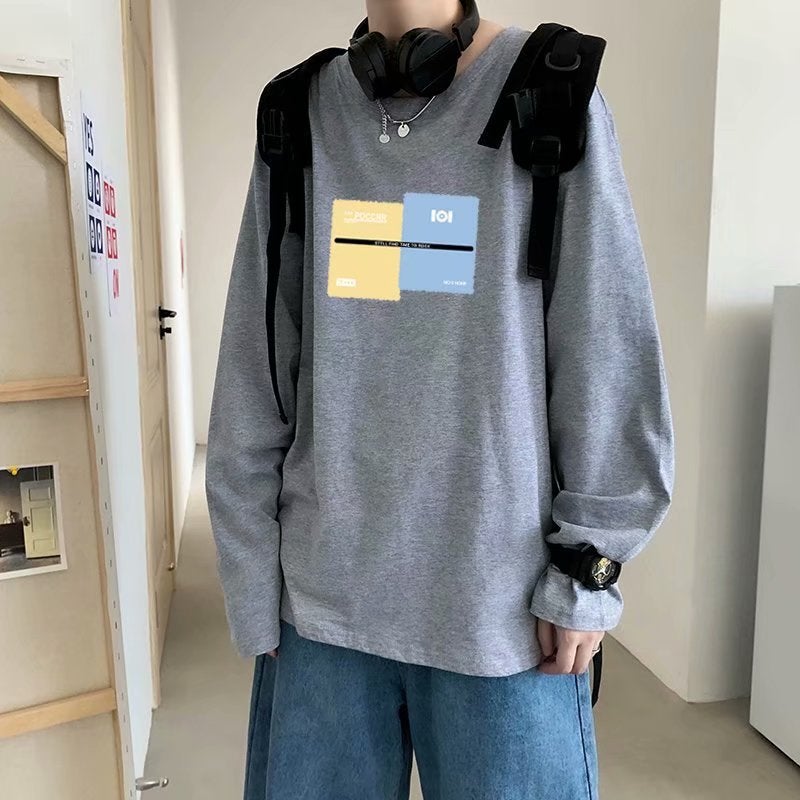 Spring and autumn men's long sleeve T-shirt 2025 super fire Korean fashion printing handsome men's base shirt a generation of hair - Image 3