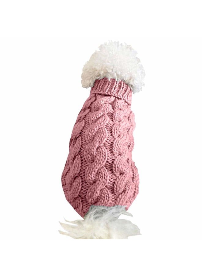 Winmany Pet Dog Turtleneck Knitting Sweater Coat Winter Warmer Thickening Pullover Knitwear Crochet Coat Clothes for Small Medium Large Dog Puppy Cat (L, Grey) - Image 3