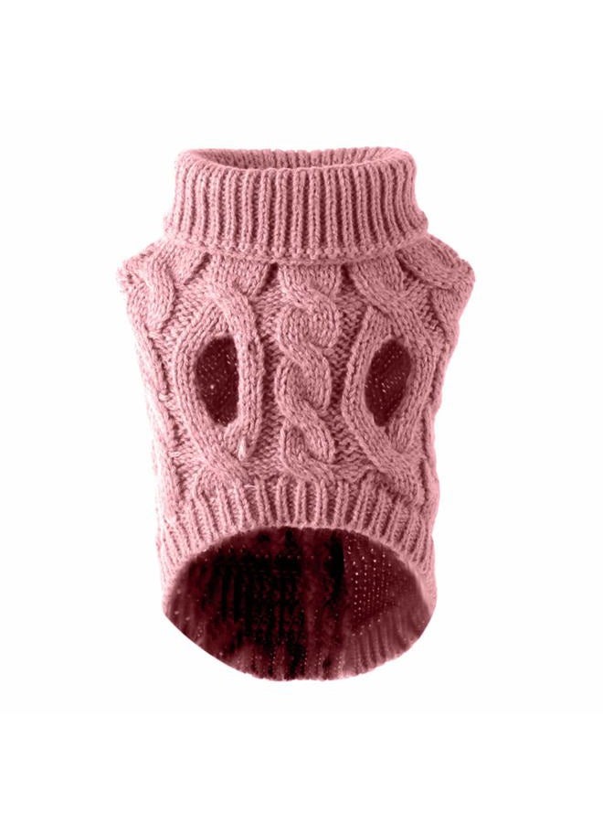 Winmany Pet Dog Turtleneck Knitting Sweater Coat Winter Warmer Thickening Pullover Knitwear Crochet Coat Clothes for Small Medium Large Dog Puppy Cat (L, Grey) - Image 5