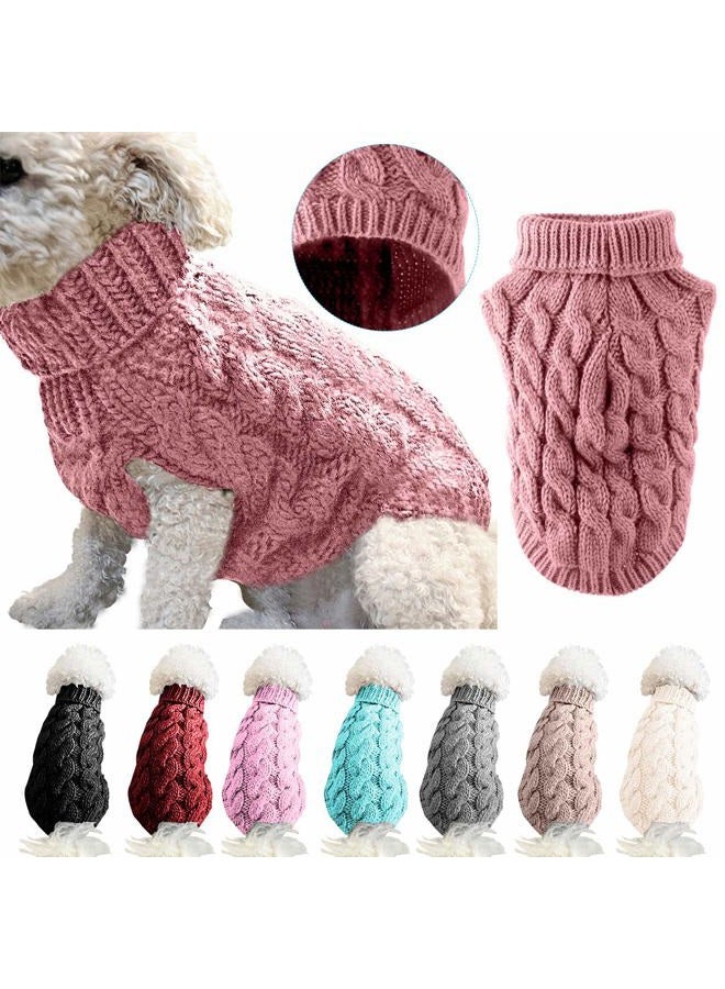 Winmany Pet Dog Turtleneck Knitting Sweater Coat Winter Warmer Thickening Pullover Knitwear Crochet Coat Clothes for Small Medium Large Dog Puppy Cat (L, Grey) - Image 1