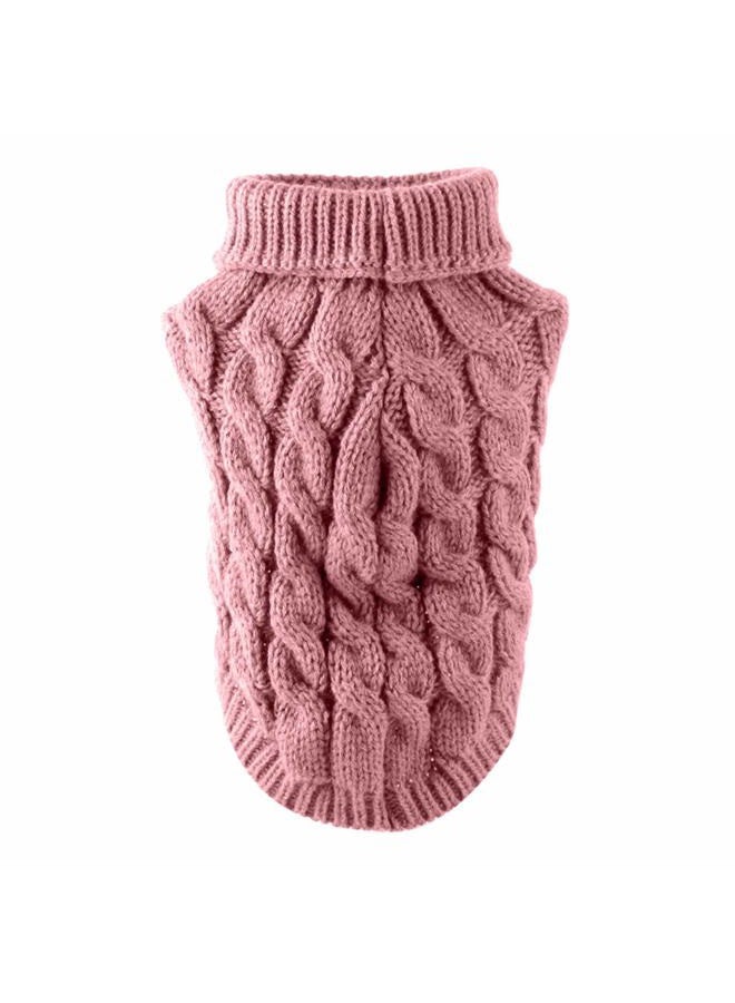 Winmany Pet Dog Turtleneck Knitting Sweater Coat Winter Warmer Thickening Pullover Knitwear Crochet Coat Clothes for Small Medium Large Dog Puppy Cat (L, Grey) - Image 4