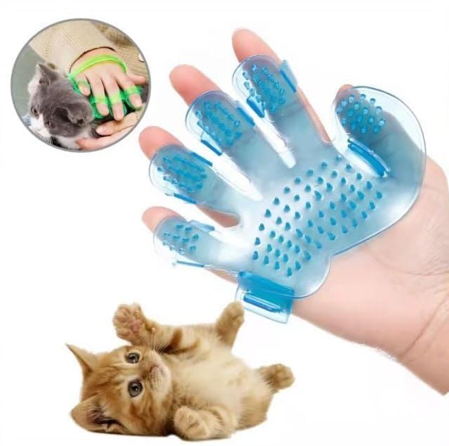 FAGVA Pet Wash Brush Glove Comb Bath Soft Tool Dogs Cats Cleaning Supplies Massage Brush& Safety for Pets from Mites Pack of 1 - Image 5