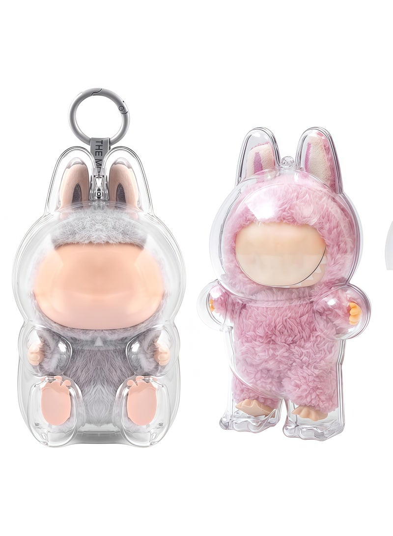 صاروخ فلاير 2 عبوة ، حافظة LABUBU مقاومة للغبار ، علبة عرض شفافة من LABUBU Doll ، حافظة LABUBU مقاومة للخدش (جالسة وواقفة) - Image 1