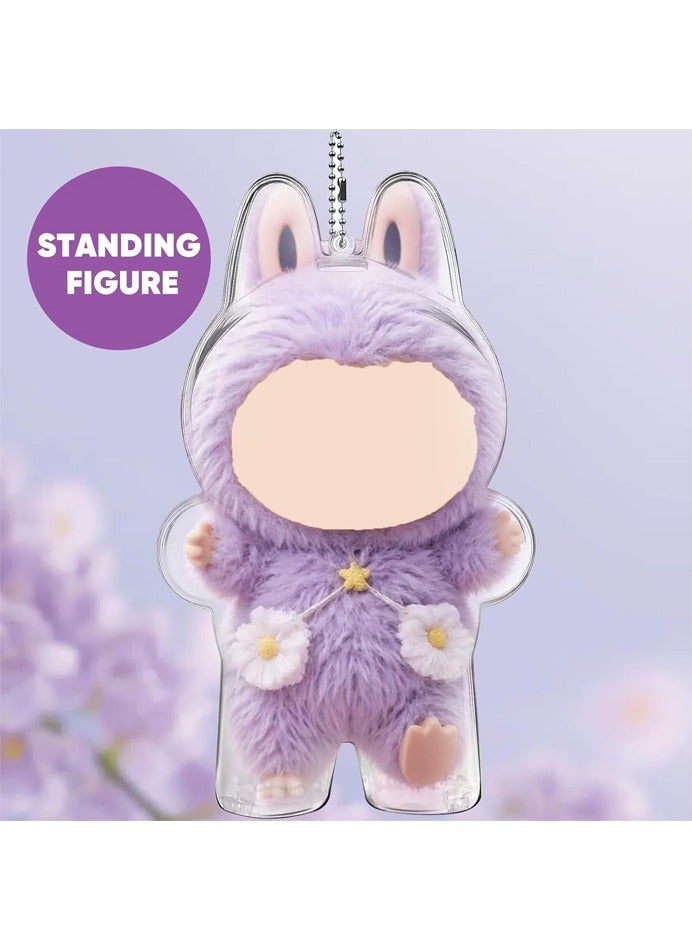 صاروخ فلاير 2 عبوة ، حافظة LABUBU مقاومة للغبار ، علبة عرض شفافة من LABUBU Doll ، حافظة LABUBU مقاومة للخدش (جالسة وواقفة) - Image 2